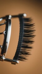 Close-up of a Metal Clamp Holding Artificial Eyelashes