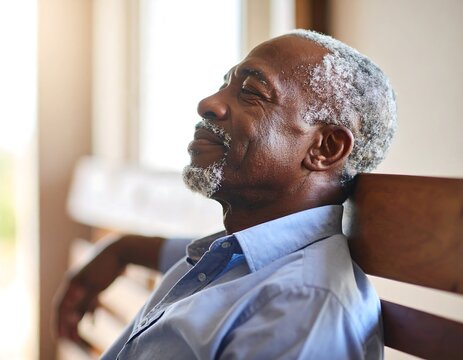 Relaxed senior man resting outdoors