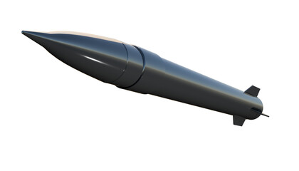 3D Rendering of a BrahMos supersonic cruise missile, perfect for military, defense, technology, and aerospace concept designs and projects.