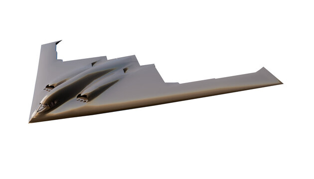 3D Rendering of the Northrop Grumman B2 Spirit stealth bomber suitable for aviation industry presentations and military related design projects.
