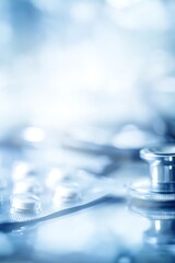 Medical tools in a bluish theme