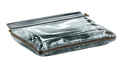 Transparent Storage Bag: A close-up view of a transparent storage bag, perfect for storing essentials, emphasizing its design and functionality. 