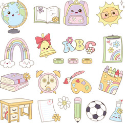 Kawaii Back to School doodle Pack