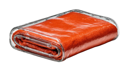 Emergency Blanket: An emergency blanket in a clear protective case, offering a sense of security and preparedness in uncertain situations.