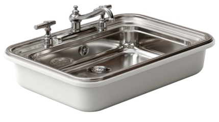 Elegant washbasin: A detailed shot of a shiny washbasin, featuring intricate design and hardware, showcasing the clean lines and modern sophistication in the bathroom space.