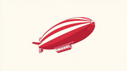Vintage - Style Airship Illustration, Retro Aviation Design for Travel & Branding