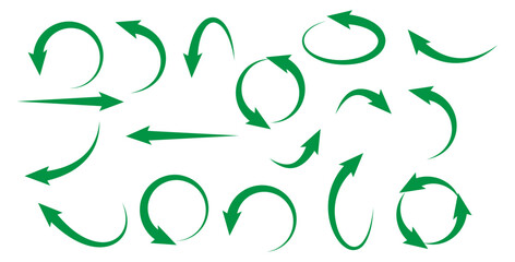 Green Arrow Vector Set - Directional & Circular Pointers