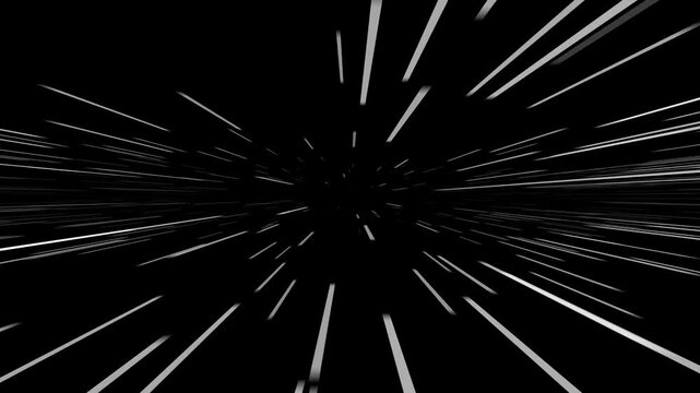 Vertical white scratches on a black screen. Animation of speed, damage, old film, scuffs. Stock 4k video with alpha channel for stories, clips, nostalgic reviews, memories. Anime manga comic style 