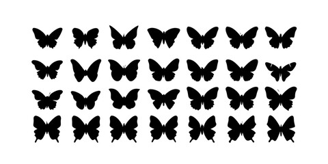 Fototapeta premium set of black silhouettes of animals