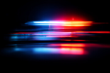 Cinematic Flashing Lights Overlay with Red and Blue Glow &ndash; Emergency Lighting Effect on Black Background