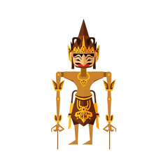 Fototapeta premium Stylized puppet figure design flat illustration
