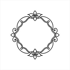Decorative Line Art Frame in Art Nouveau Style