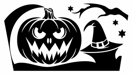 A vibrant orange Halloween pumpkin adorned with bats, perfect for a festive autumn harvest decoration