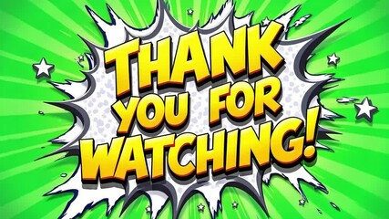 Thank you for watching animation video outro end screen graphic motion background footage