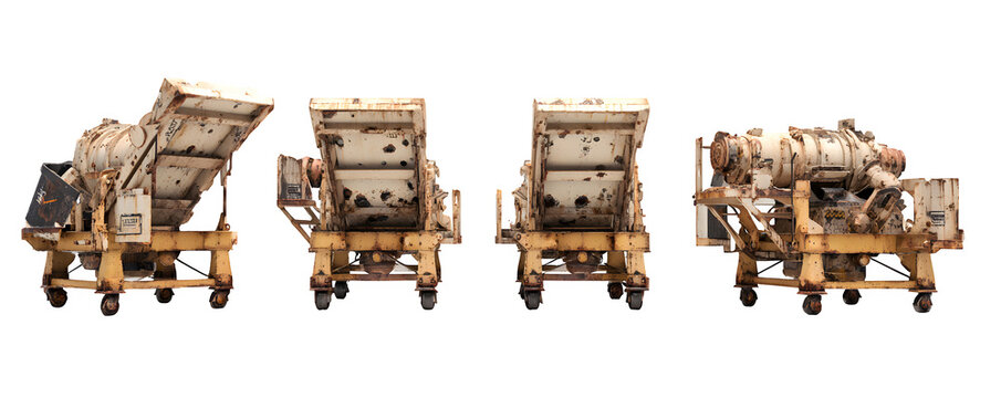 High-Quality Isolated Transparent-Background Four rock crushers aligned in digital artwork, versatile design element, ideal for graphic design and video overlays, digital downloads