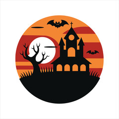 Retro Halloween Party Flyer Vector Illustration
