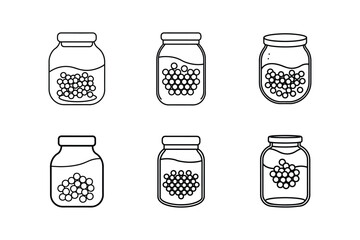 beads jar line art vector illustration