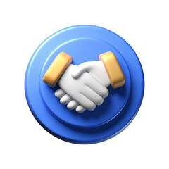 3D Render Partnership Collaboration Agreement Deal Handshake Icon
