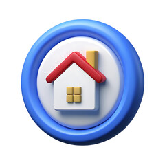 3D Home Icon Real Estate Branding Element