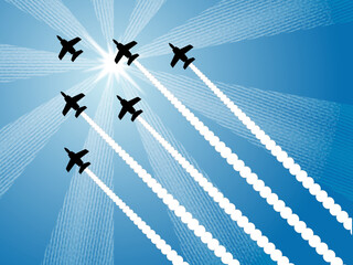 太陽とブルーインパルス_展示飛行_CS3