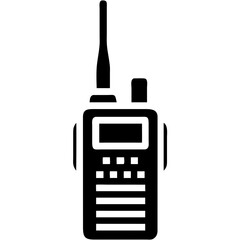 Minimalist Bold Walkie Talkie Communication Device Black Icon Illustration