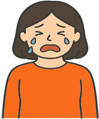 울고있는 여자 일러스트 