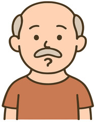 Obraz premium 어리둥절한 할아버지 일러스트