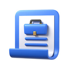3D Portfolio Icon Resume  Briefcase Design Element