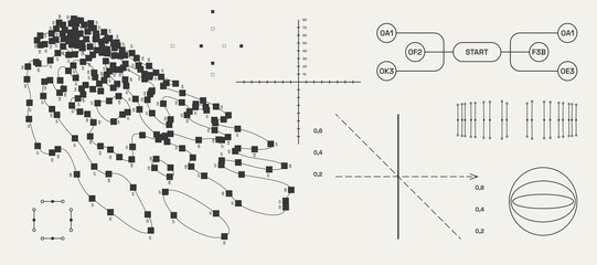 Utilitarian Graphic Set Diagrams, Shapes, Lines. Fully editable Vector assets