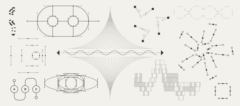 Utilitarian Graphic Set Diagrams, Shapes, Lines. Fully editable Vector assets