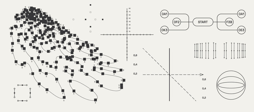 Utilitarian Graphic Set Diagrams, Shapes, Lines. Fully editable Vector assets