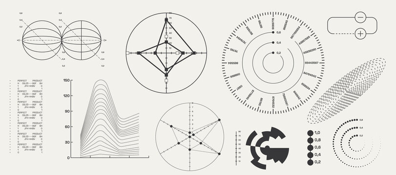Utilitarian Graphic Set Diagrams, Shapes, Lines. Fully editable Vector assets
