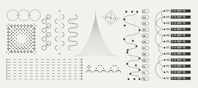 Utilitarian Graphic Set Diagrams, Shapes, Lines. Fully editable Vector assets