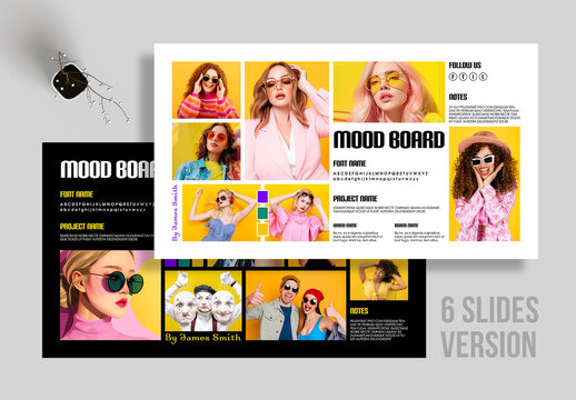 Creative Mood Board Template Design for Fashion