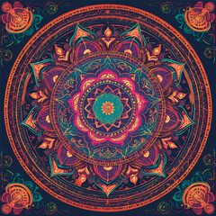 Round ornament set of mandalas on white isolated background.