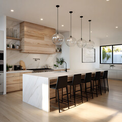 Bright daylight kitchen scene