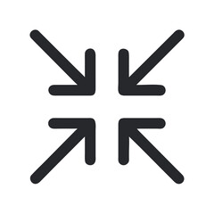 Four black arrows point inward on a white background