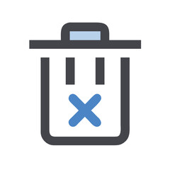 Obraz premium Trash can with blue cross isolated on white background