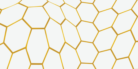 Obraz premium White and Gold Honeycomb Texture Abstract