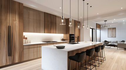 Kitchen with natural light and wood