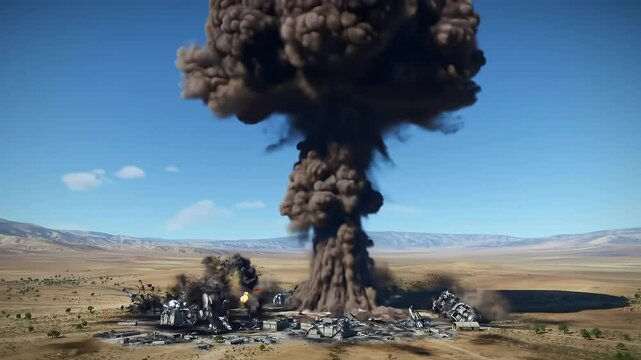 Giant explosion creates massive mushroom cloud