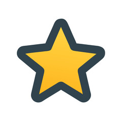 Obraz premium A yellow star shape isolated on white background represents achievement