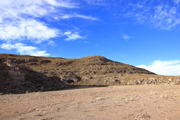 the landscape of Salar de Uyuni salt flat in Bolivia
