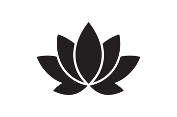 Fototapeta premium Lotus Flower icon silhouette vector with white background