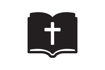 Obraz premium Sacred Book icon silhouette vector with white background