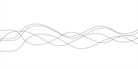Minimalistic Abstract Wavy Lines on White Background Creating Fluid Shapes vector illustrator eps10