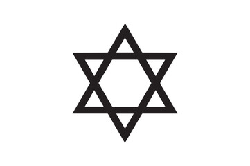 Star of David icon silhouette vector with white background