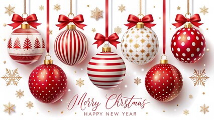 christmas balls on white background