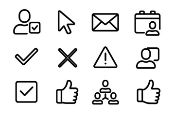 Minimalist user interface icons set for web and app design