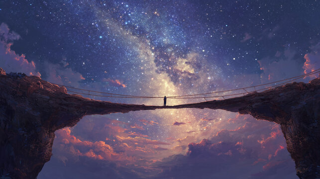 A bridge of stars connecting two parallel worlds